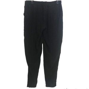 RIANI Silk Elastic Waist Zip Fly Pleated Front Pockets Drapey Flowy Pants Slim M